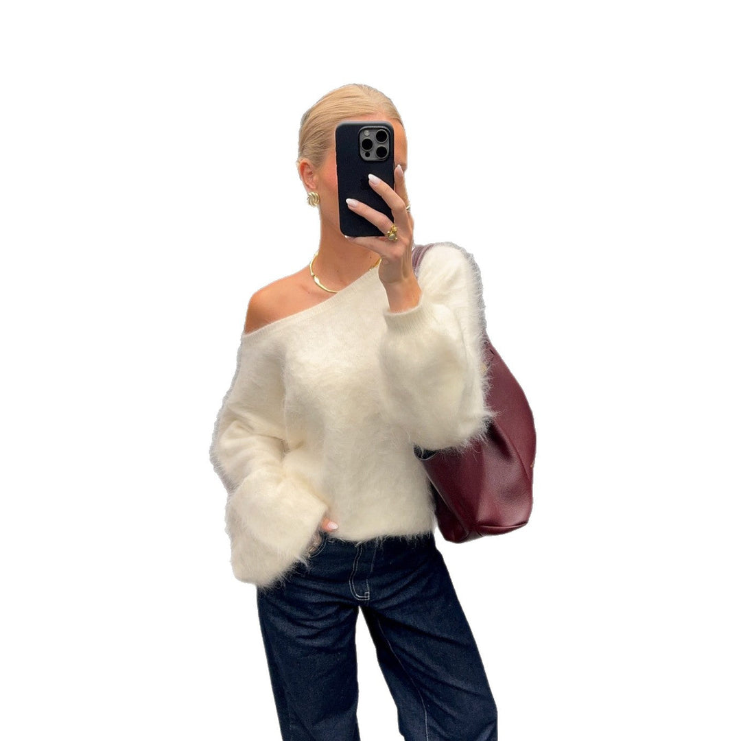 Damen Mohair-Mix Pullover mit Weichem Stoff & Oversized-Ärmeln | Echoarchiv
