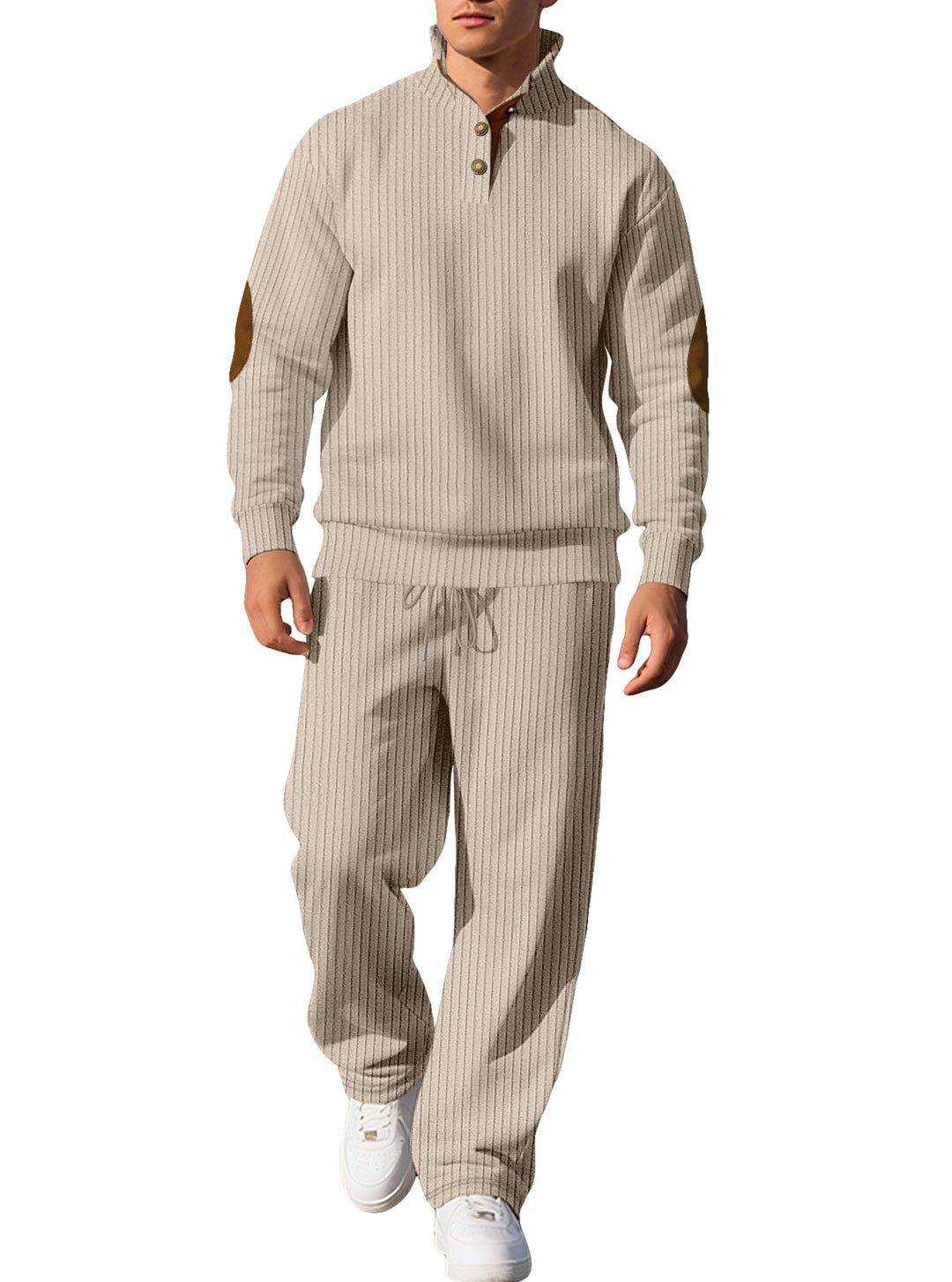 Herren sportliches Sweatshirt mit innovativem Knopfleisten-Design und modischen Akzenten Echoarchiv