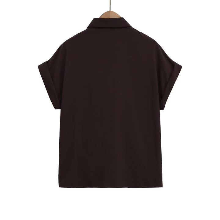 Damen Kurzarmbluse mit Knotendetail und elegantem Schnitt Echo Archiv
