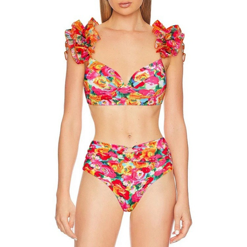 Damen Bikini-Set mit Rüschen und schickem Wickelrock Echo Archiv