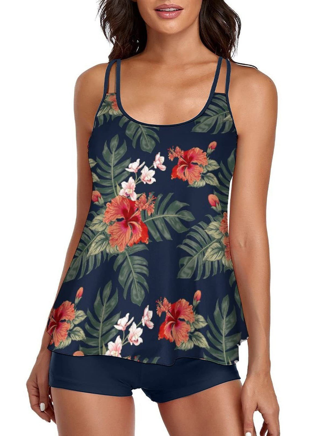 Damen Tankini mit floralen Mustern und verstellbaren Trägern Echo Archiv