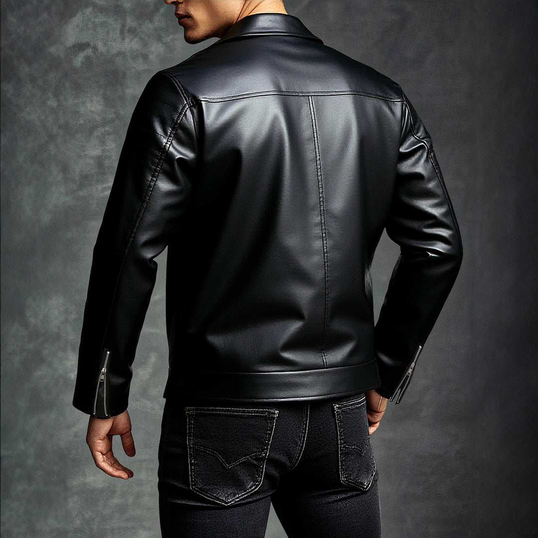 Herren stilvolle Bikerjacke aus hochwertigem Kunstleder Echoarchiv