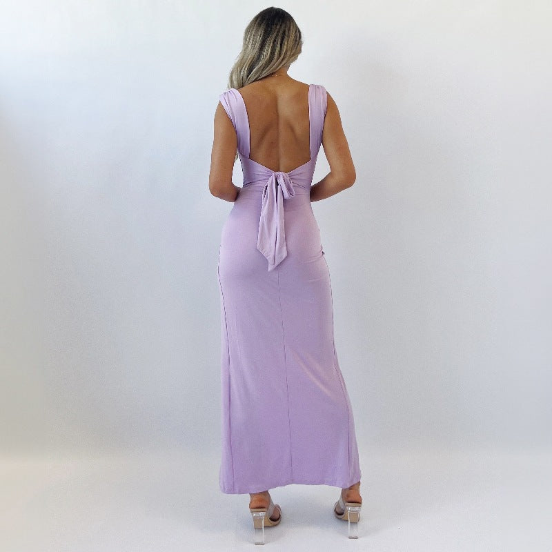 Damen Figurbetontes Maxi-Kleid mit elegantem Schlitz und Raffungen Echo Archiv