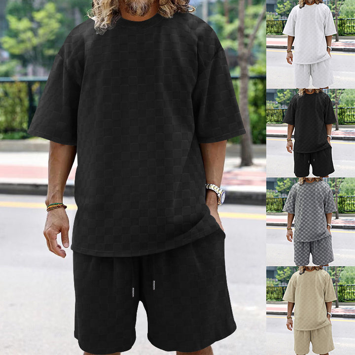 Herren lässiges Sportensemble mit kariertem Design Echoarchiv