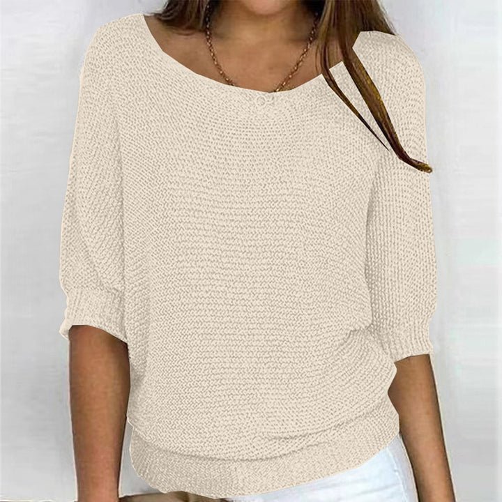 Damen nan legerer kastiger Feinstrickpullover mit weitem Ausschnitt Echo Archiv