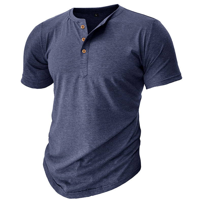 Herren Henley T-Shirt mit Knöpfen und lässigem Schnitt Echoarchiv