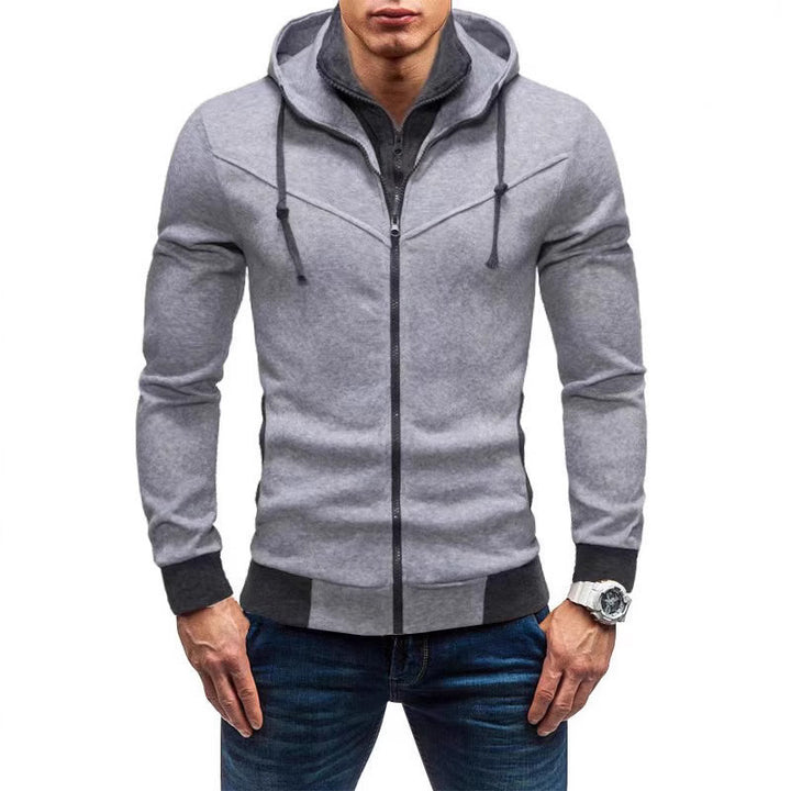 Herren Sportlicher Kapuzenpullover mit hohem Kragen und hochwertigem Reißverschluss Echoarchiv
