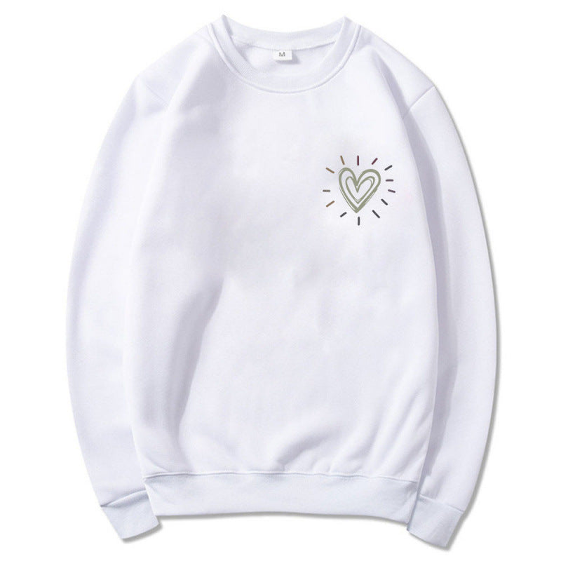 Damen Bequemer Sweatshirt mit Herzmotiv Echoarchiv