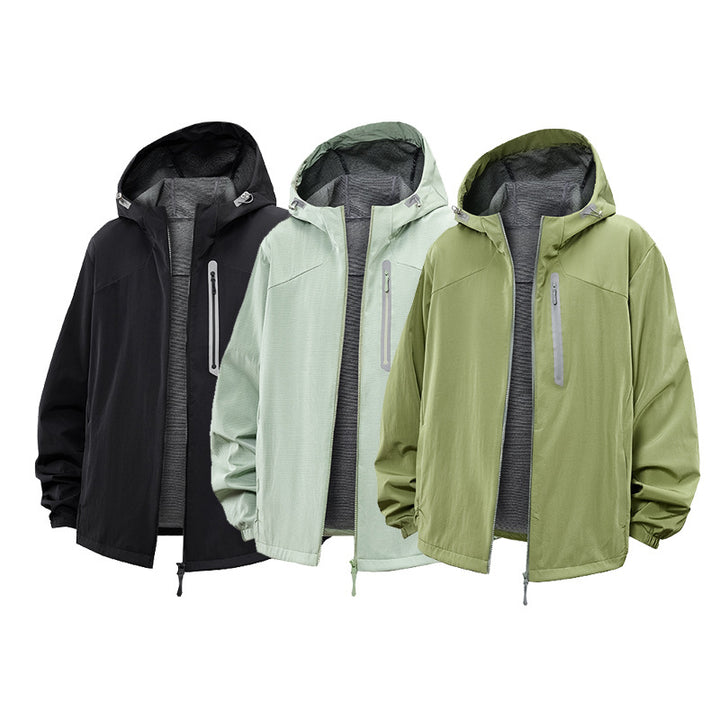 Herren Leichte Atmungsaktive Kapuzen-Outdoorjacke mit Minimalistischem Tech-Lining Echo Archiv