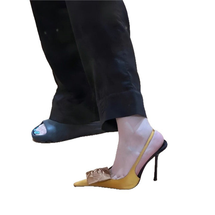 Damen spitze Slingback-Stilettos mit Satin-Rosenapplikation Echo Archiv