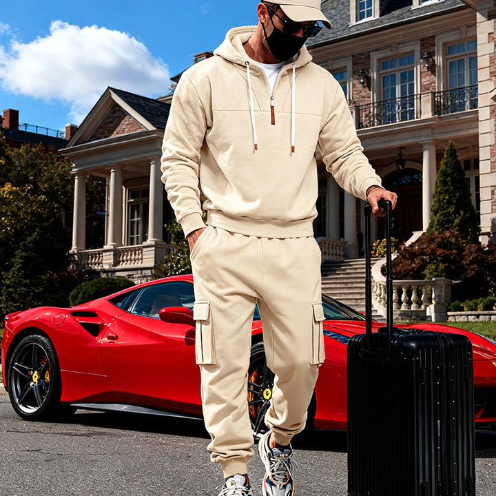 Herren Cargo-Joggerhose mit multifunktionalen Klapptaschen elastischem Bund und gerippten Bündchen – Bravaro