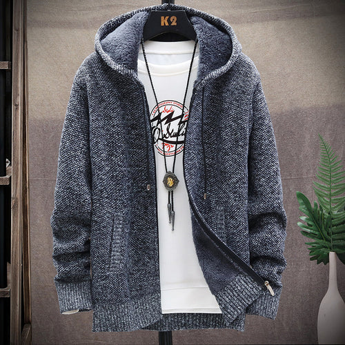 Herren lässige und bequeme Strickjacke mit Fleece-Futter Echoarchiv