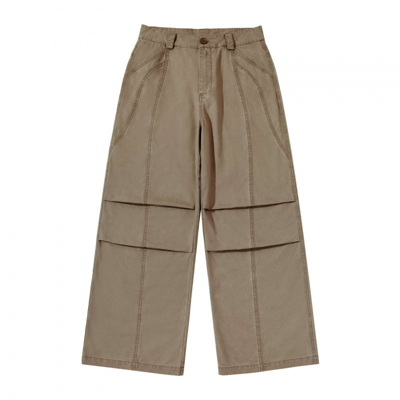 Damen weite Cargo‑Hose mit Stufennaht, hoher Taille und breitem Bein Echo Archiv