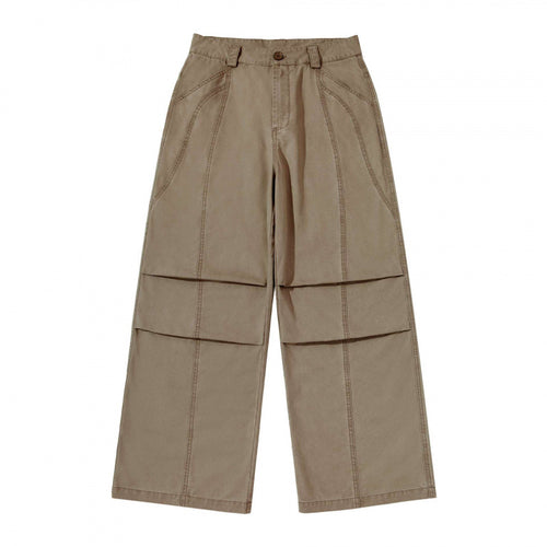Damen weite Cargo‑Hose mit Stufennaht, hoher Taille und breitem Bein Echo Archiv