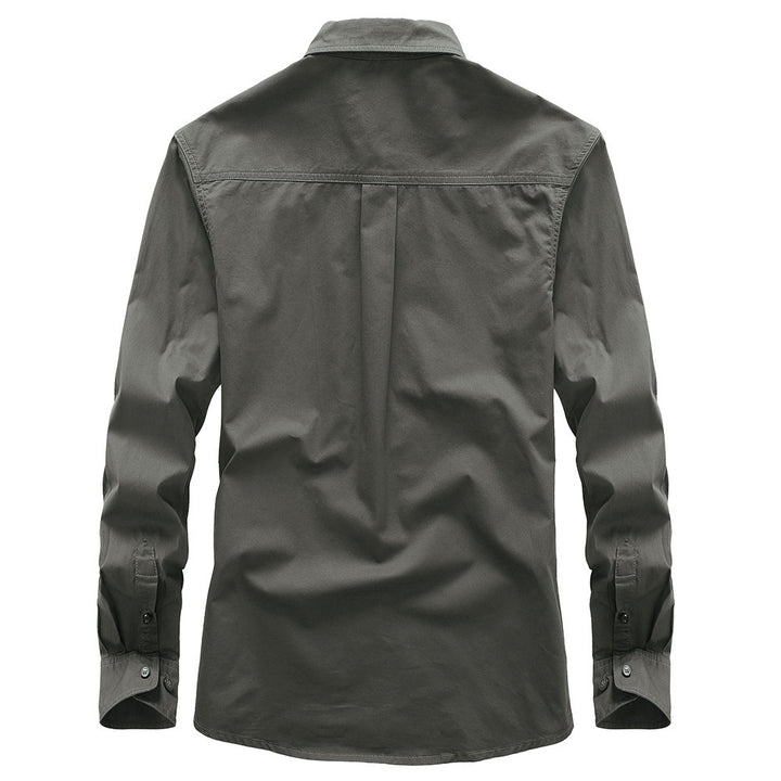 Herren Casual-Hemd aus Baumwollmix mit Kentkragen und dezentem Logo – Arvello