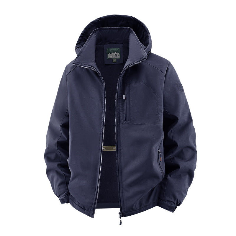 Herren nan multifunktionale Softshell-Tacticaljacke mit versteckter Kapuze, vertikaler Brusttasche und atmungsaktivem Fleecefutter Echo Archiv