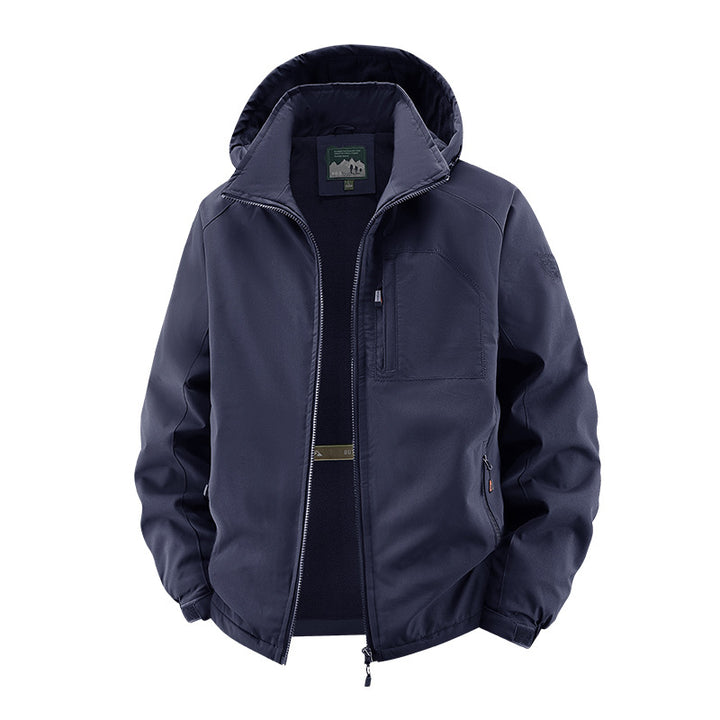 Herren nan multifunktionale Softshell-Tacticaljacke mit versteckter Kapuze, vertikaler Brusttasche und atmungsaktivem Fleecefutter Echo Archiv