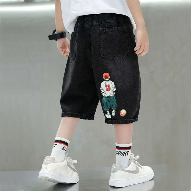 Unisex lässige Denim-Shorts mit kreativen Applikationen Echo Archiv