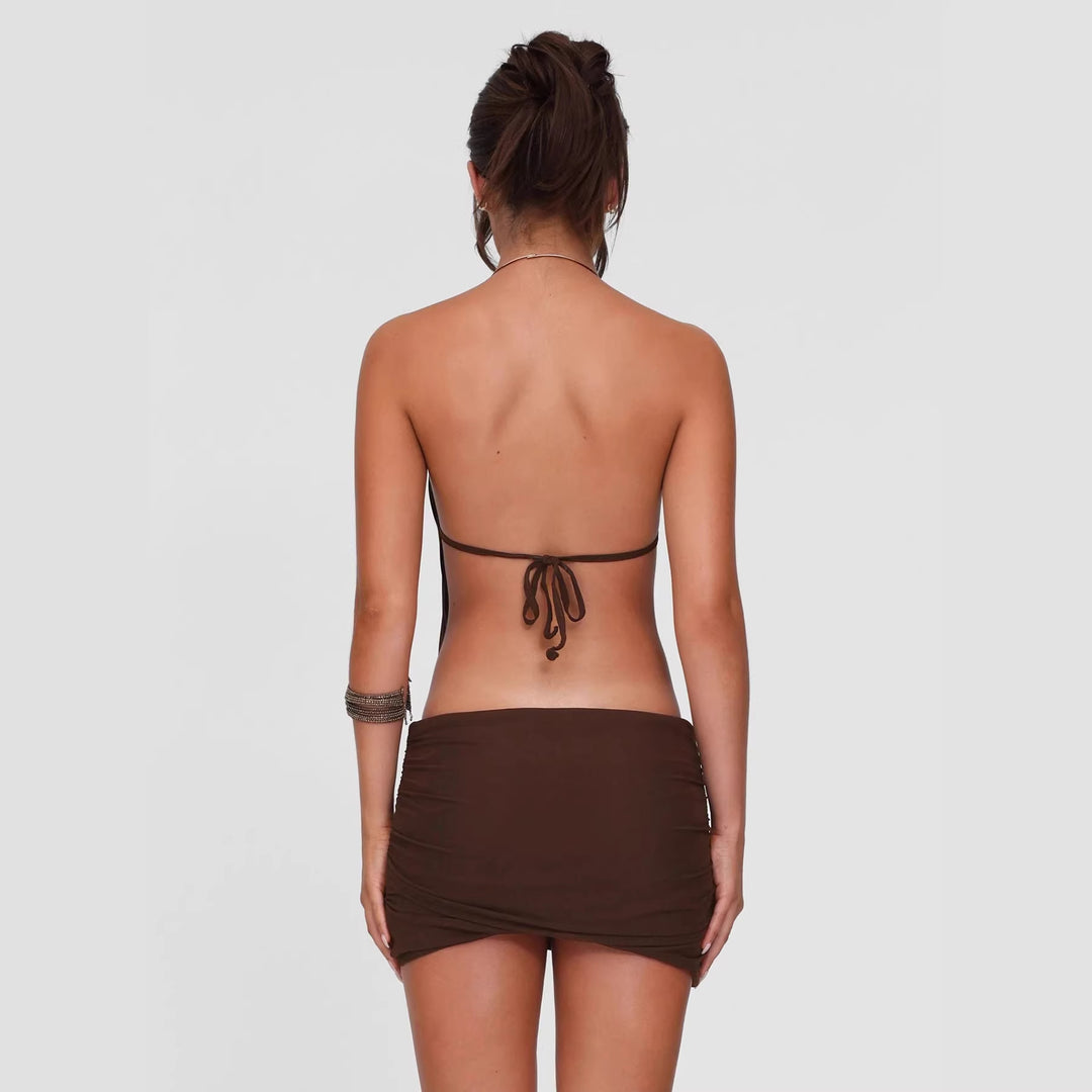 Damen elegantes Minikleid mit schickem Ringverschluss Echo Archiv