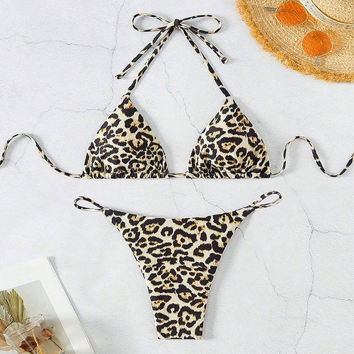 Damen Triangel-Bikini mit modischem Leopardenmuster Echo Archiv