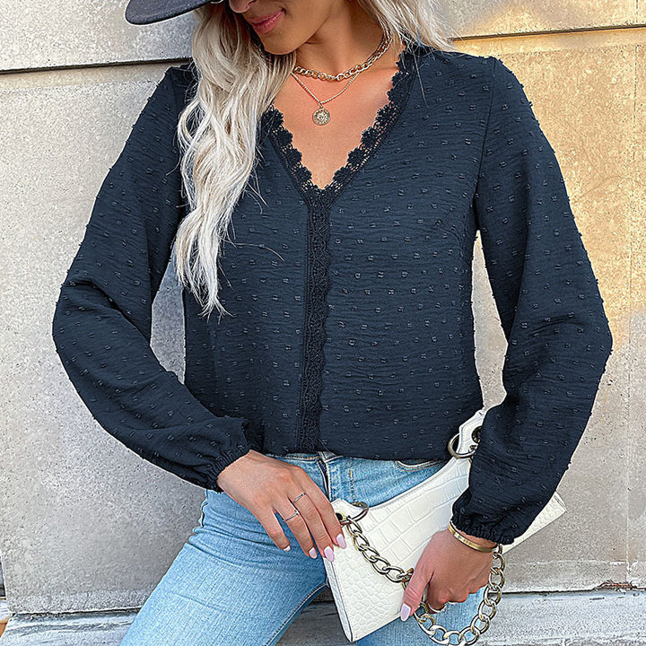 Damen Elegante Bluse mit Rüschendetails und Spitzenakzent Echo Archiv