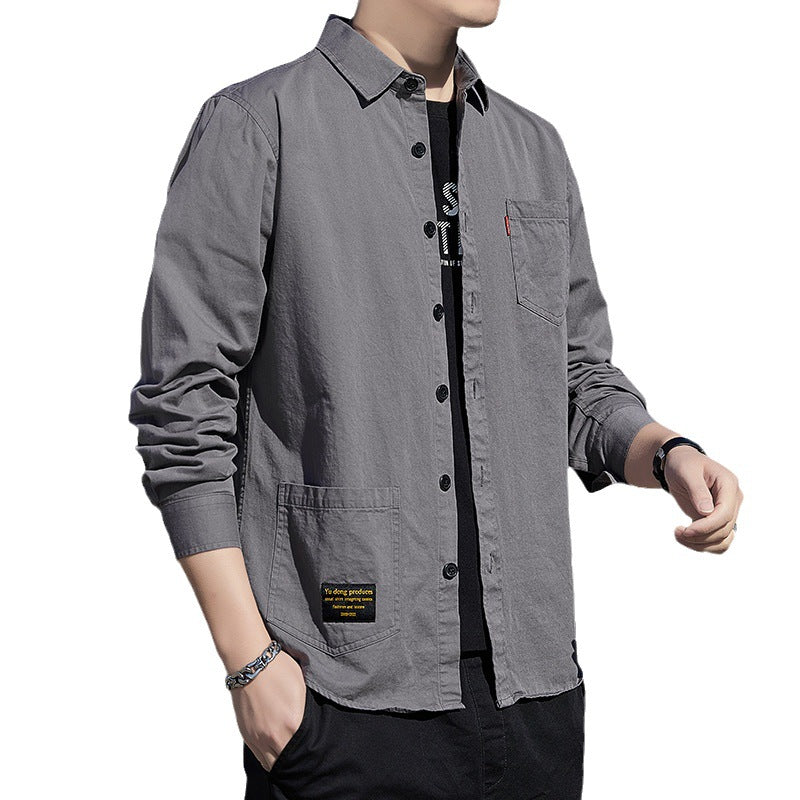 Herren vielseitige Langarmhemdjacke mit praktischen Taschen Echoarchiv