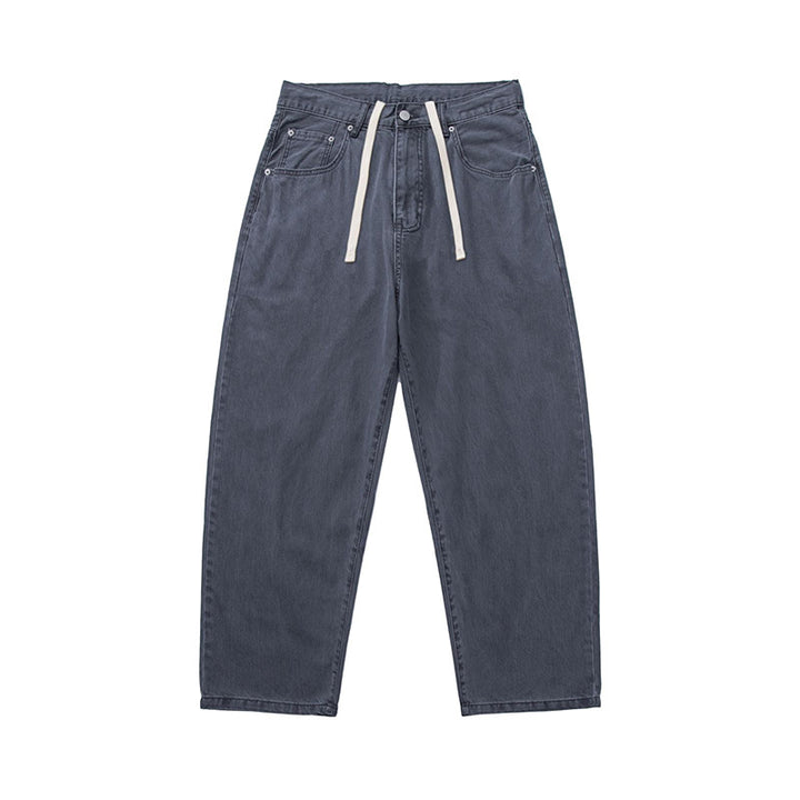 Herren Weite Baggy-Jeans aus gewaschener Denim mit elastischem Kordelzugbund Echoarchiv
