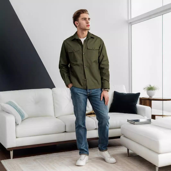 Herren lässige vielseitige Sommerjacke mit praktischen Brusttaschen und regulierbarem Bund Echoarchiv