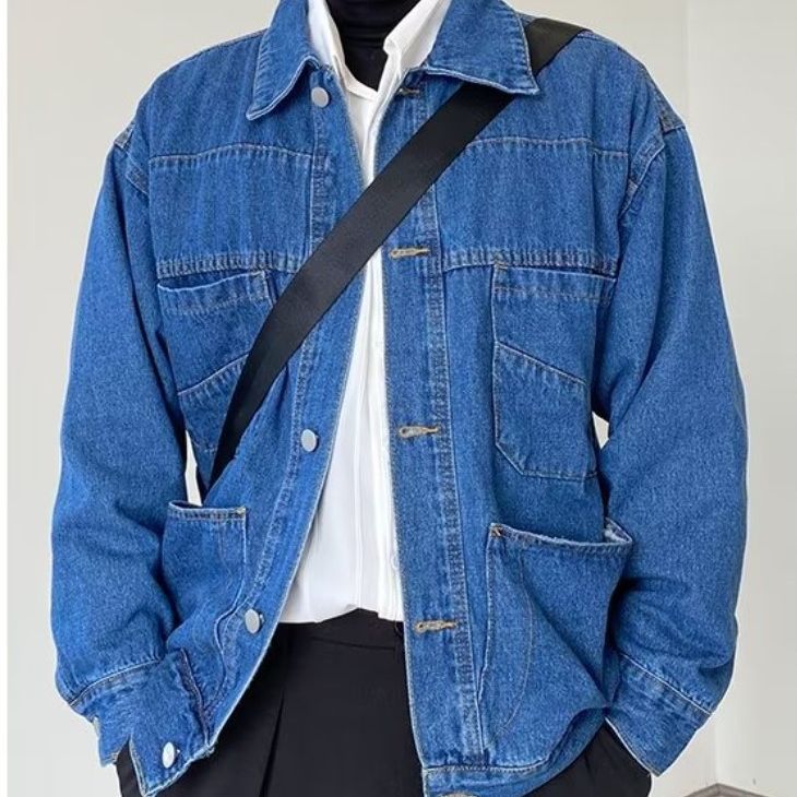 Herren Denim-Überjacke mit praktischen Taschen und klassischem Schnitt Echoarchiv