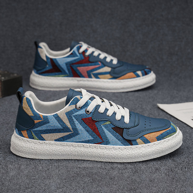 Damen Modische Sneakers mit farbenfrohem Chevron-Muster Echo Archiv