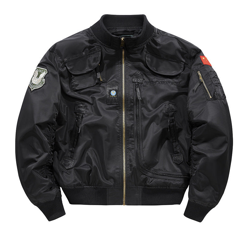 Herren Piloten-Bomberjacke mit Vintage-Utility-Taschen und klassischem Flieger-Schnitt Echo Archiv
