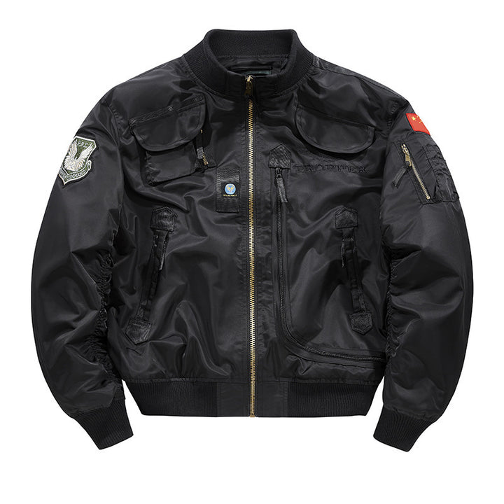 Herren Piloten-Bomberjacke mit Vintage-Utility-Taschen und klassischem Flieger-Schnitt Echo Archiv