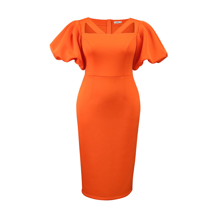 Damen figurbetontes Kleid mit innovativen Puffärmeln und aufregendem Schnitt Echo Archiv
