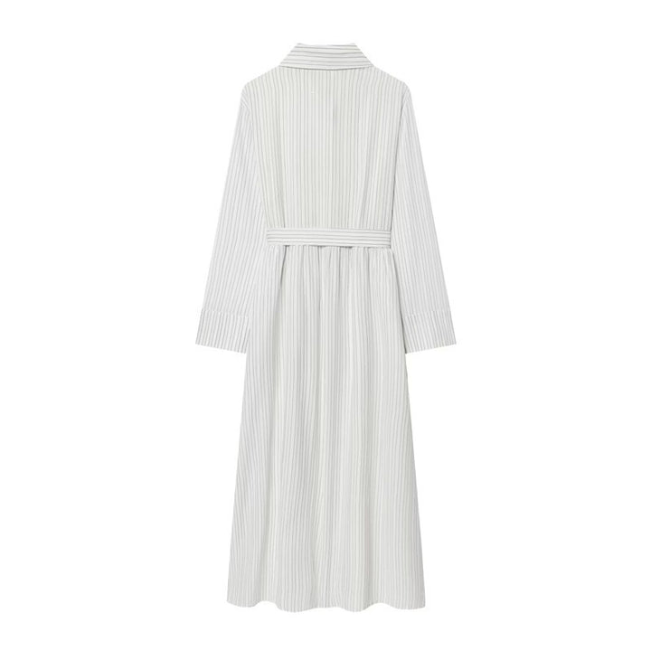 Damen Langes Hemdblusenkleid mit Taillengürtel und durchgehender Knopfleiste Echo Archiv