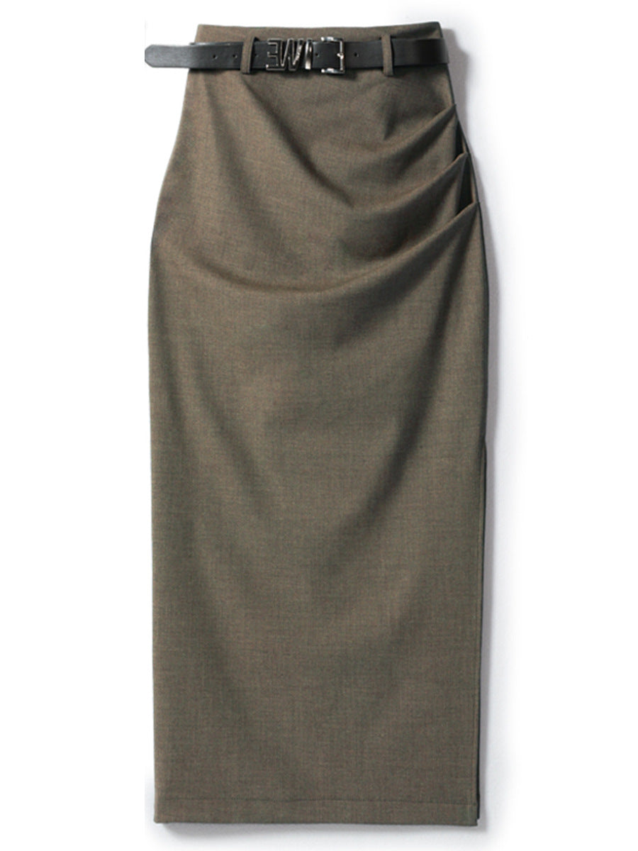 Damen Eleganter Wickelrock mit Taillengürtel Echoarchiv