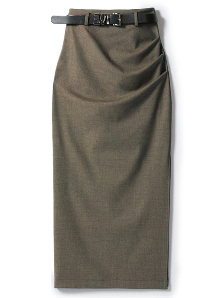 Damen Eleganter Wickelrock mit Taillengürtel Echoarchiv