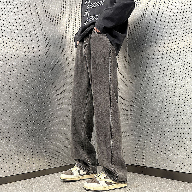 Herren Weite Vintage-Denim-Hose im Baggy‑Straßenstyle mit vorderer Bügelfalte Echo Archiv