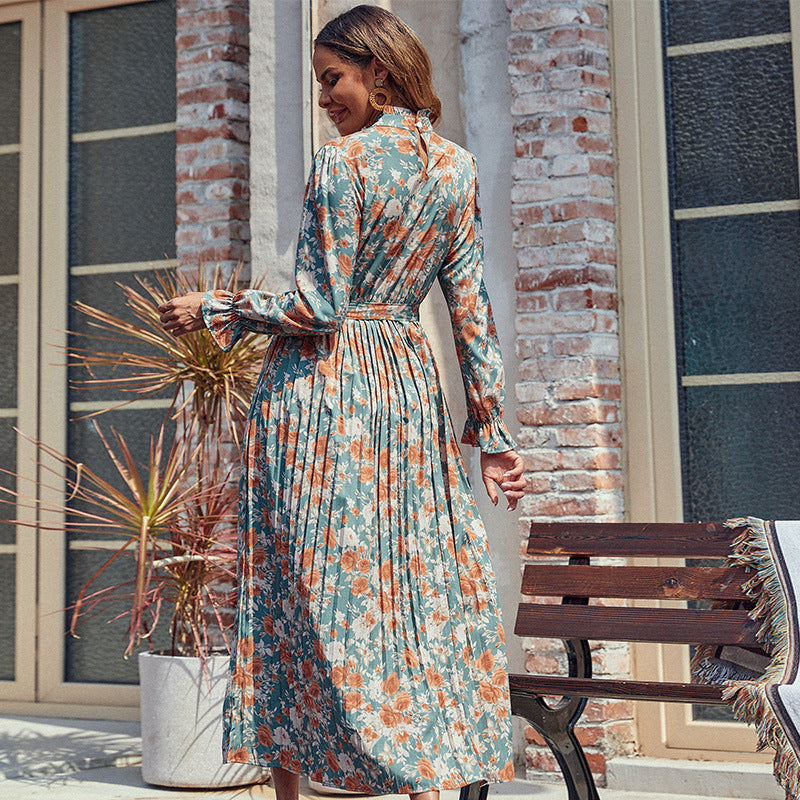 Damen Midi-Kleid mit floralem Design und Bindedetails Echo Archiv