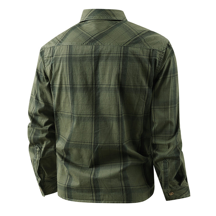 Herren nan verstärkte Utility-Hemdjacke aus Baumwoll-Twill mit Klappbrusttaschen und ergonomischer Ärmelnaht Echo Archiv