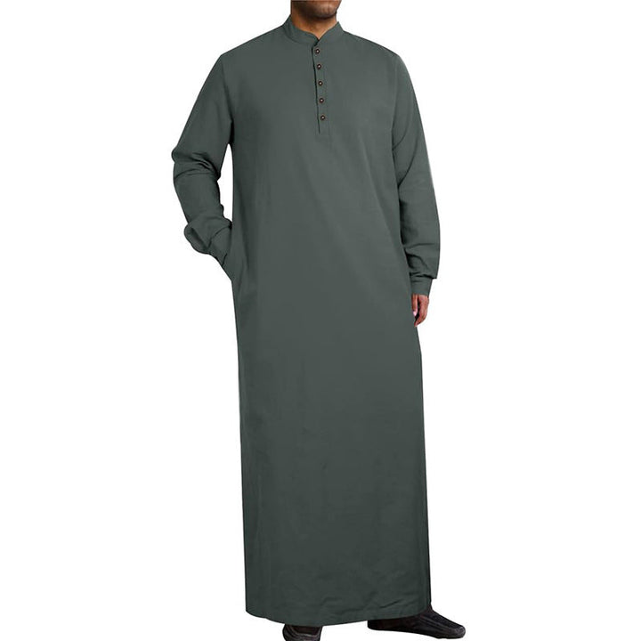 Herren moderner Kaftan mit Knopfleisten-Design und weichem Baumwollmaterial Echoarchiv