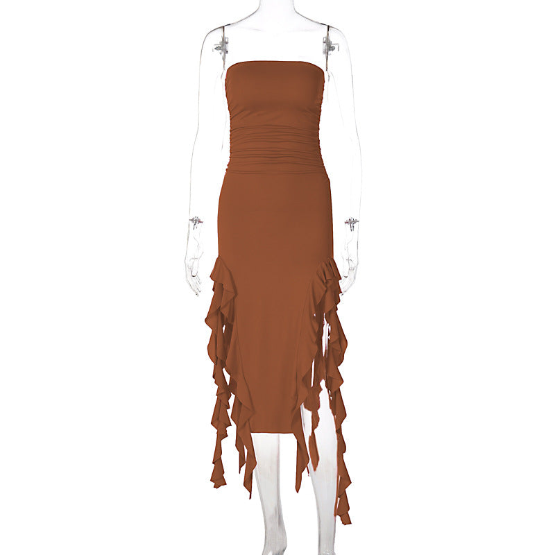 Damen Wickelkleid mit Rüschen und figurformendem Schnitt Echo Archiv