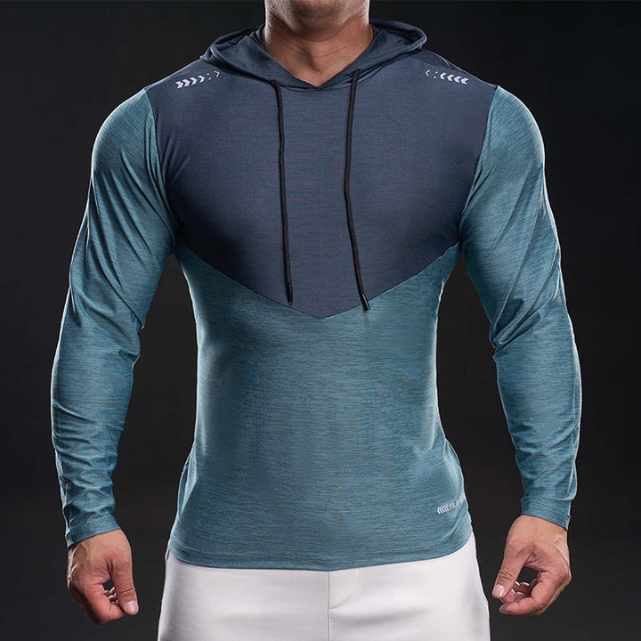 Herren Funktionelles Langarm-Hoodie für Training mit Stretch und Atmungsaktivität – Cavarno