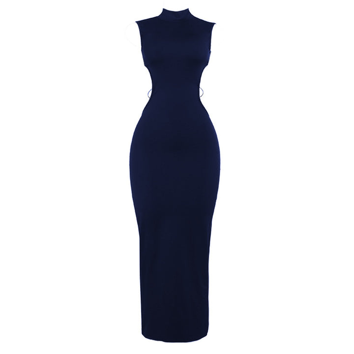 Damen Figurbetontes Maxikleid mit hohem Kragen und seitlichen Cut-Outs Echo Archiv