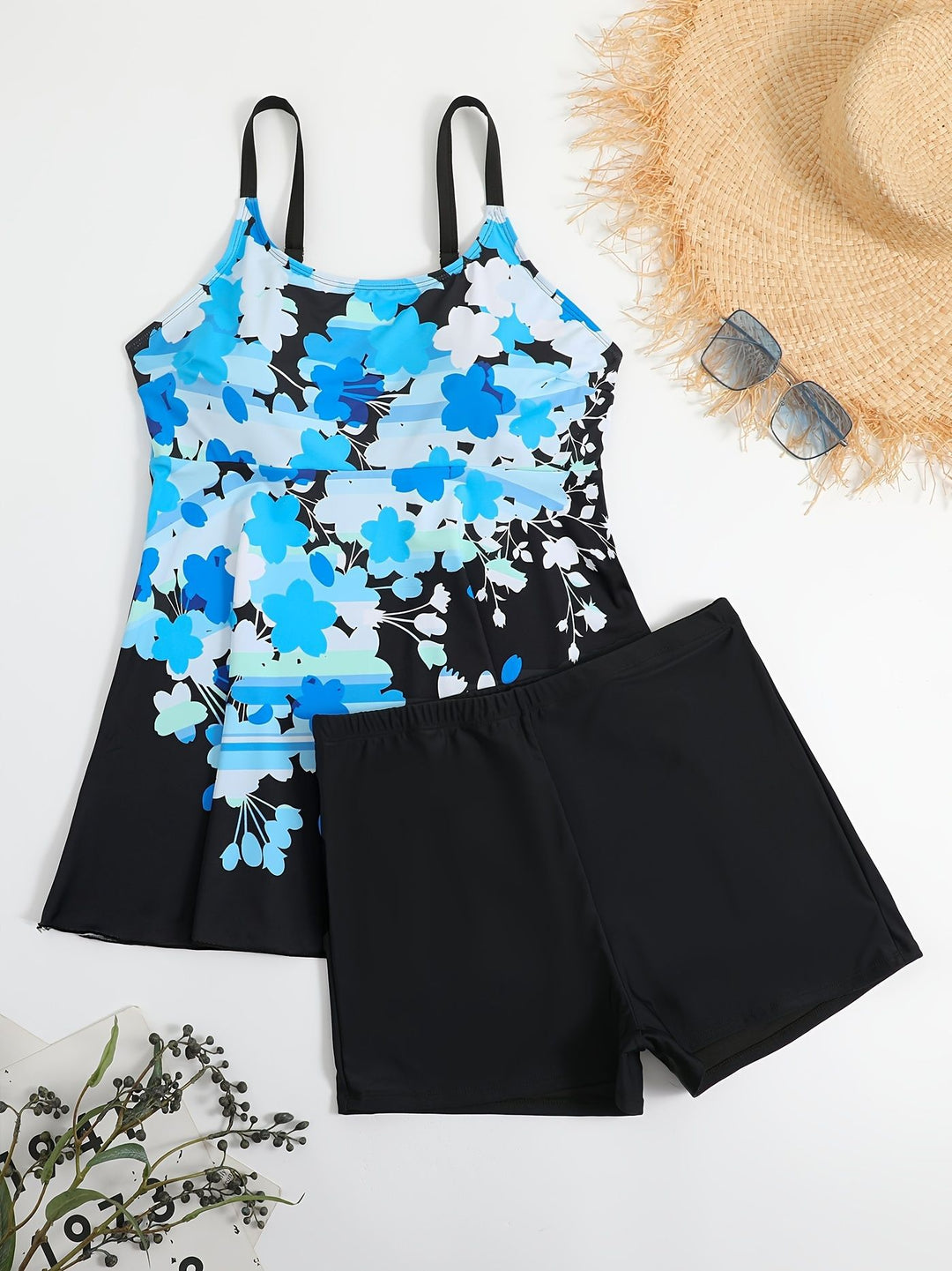 Damen einteiliger Badeanzug mit floralem Design Echo Archiv