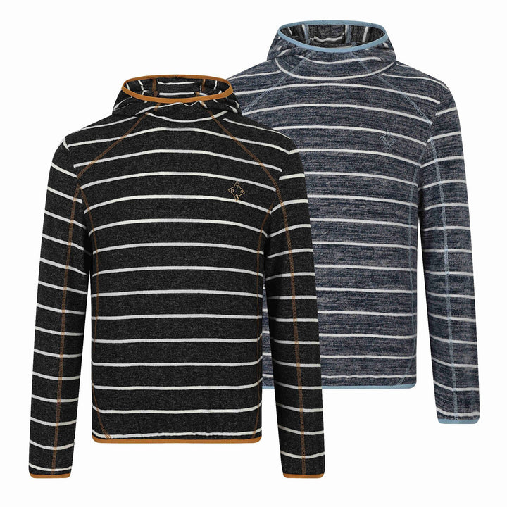 Unisex Gestreifter Strick‑Halbkragenpullover mit Raglanärmeln Echoarchiv