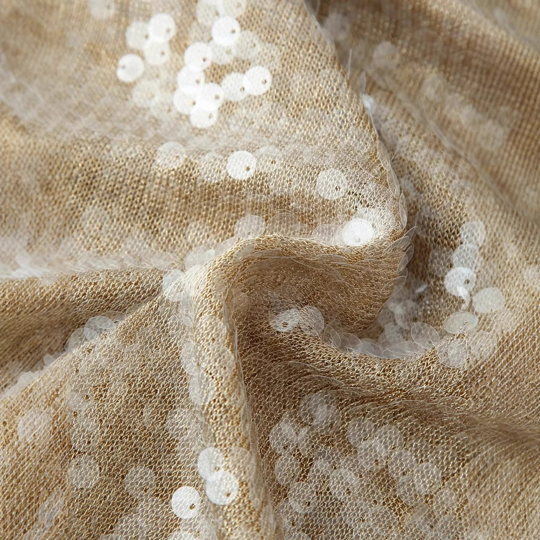 Damen glamouröses Abendkleid mit Pailletten und Spitzenverzierung Echo Archiv
