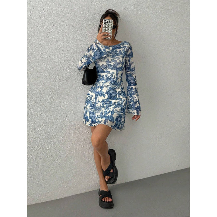 Damen Minikleid mit tiefem Rückenausschnitt und floralem Druck Echo Archiv