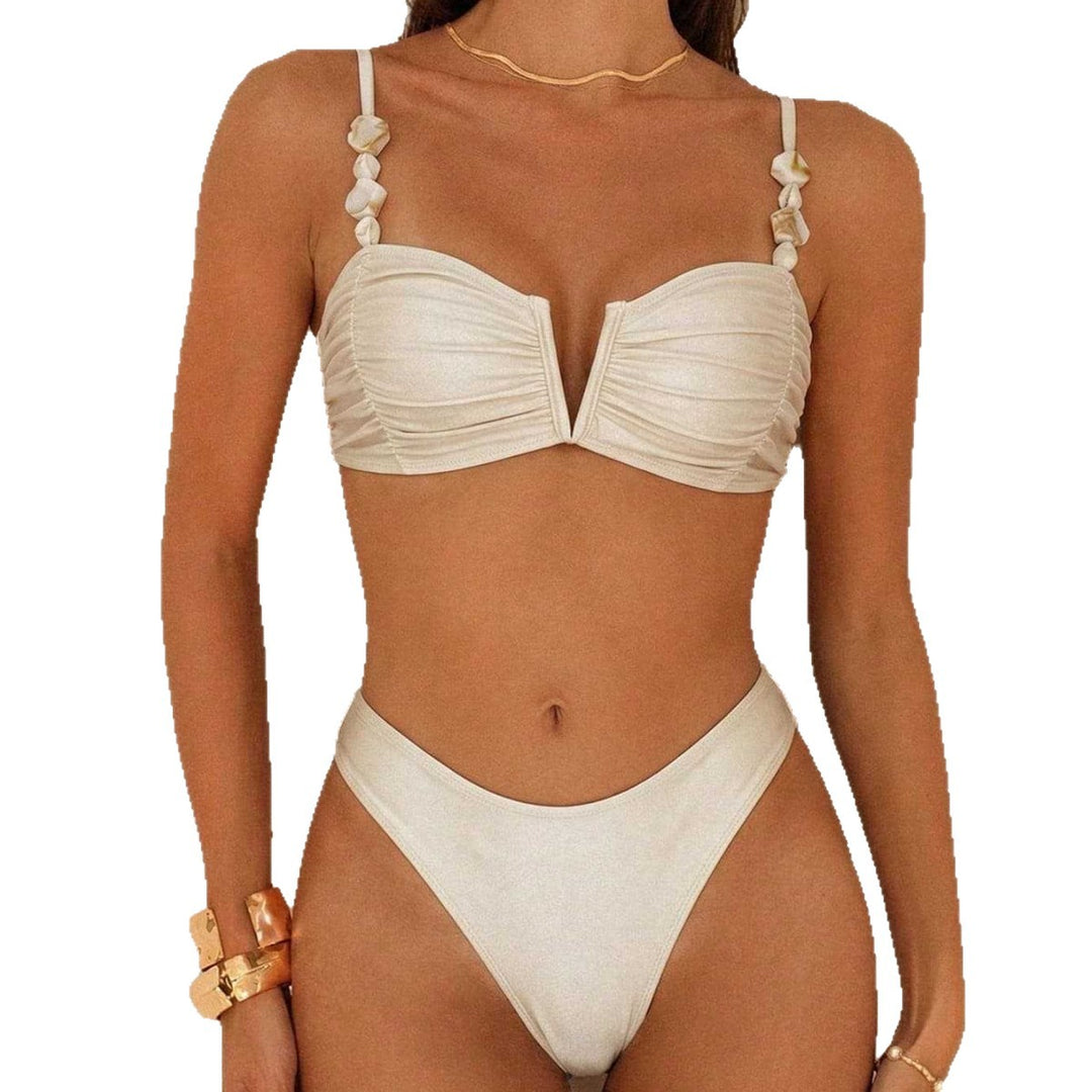 Damen Bikini mit Raffungen und dekorativen Trägern Echo Archiv