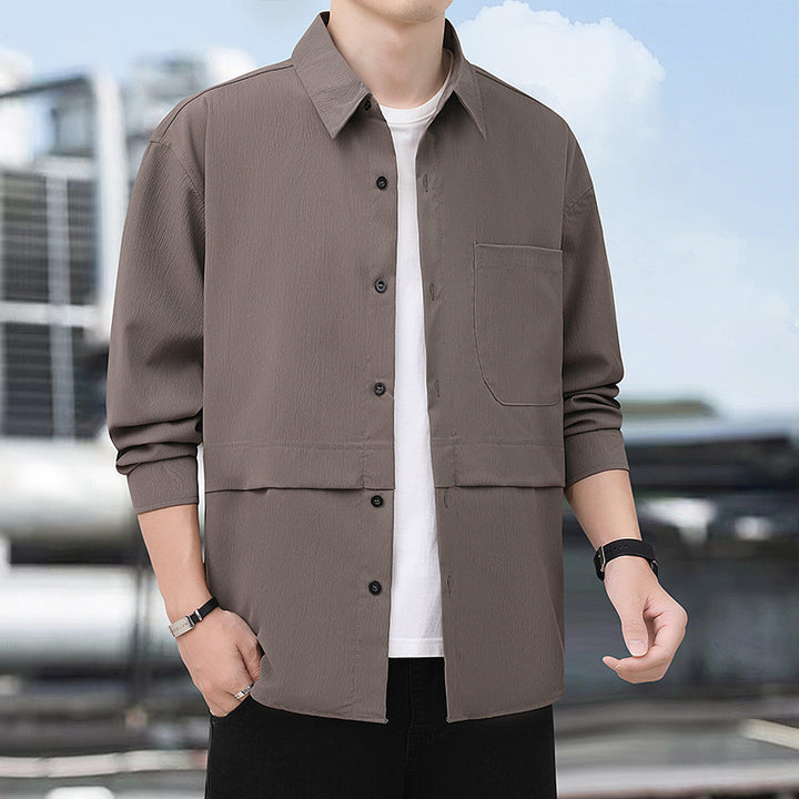 Herren lässige Utility-Hemdjacke mit strukturiertem Design Echoarchiv