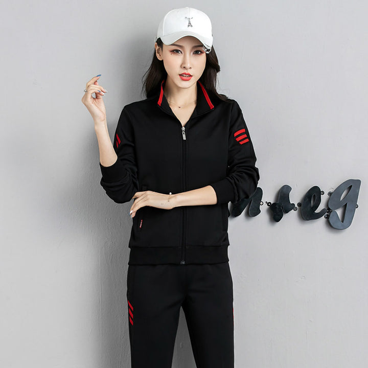 Unisex Modernes Trainingsset im Partnerlook mit Stehkragen und schlanker Jogginghose Echoarchiv